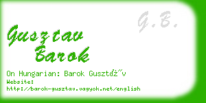 gusztav barok business card